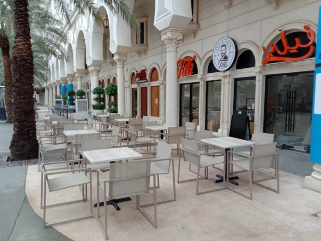 cafe chairs and tables supplied to Filli cafe