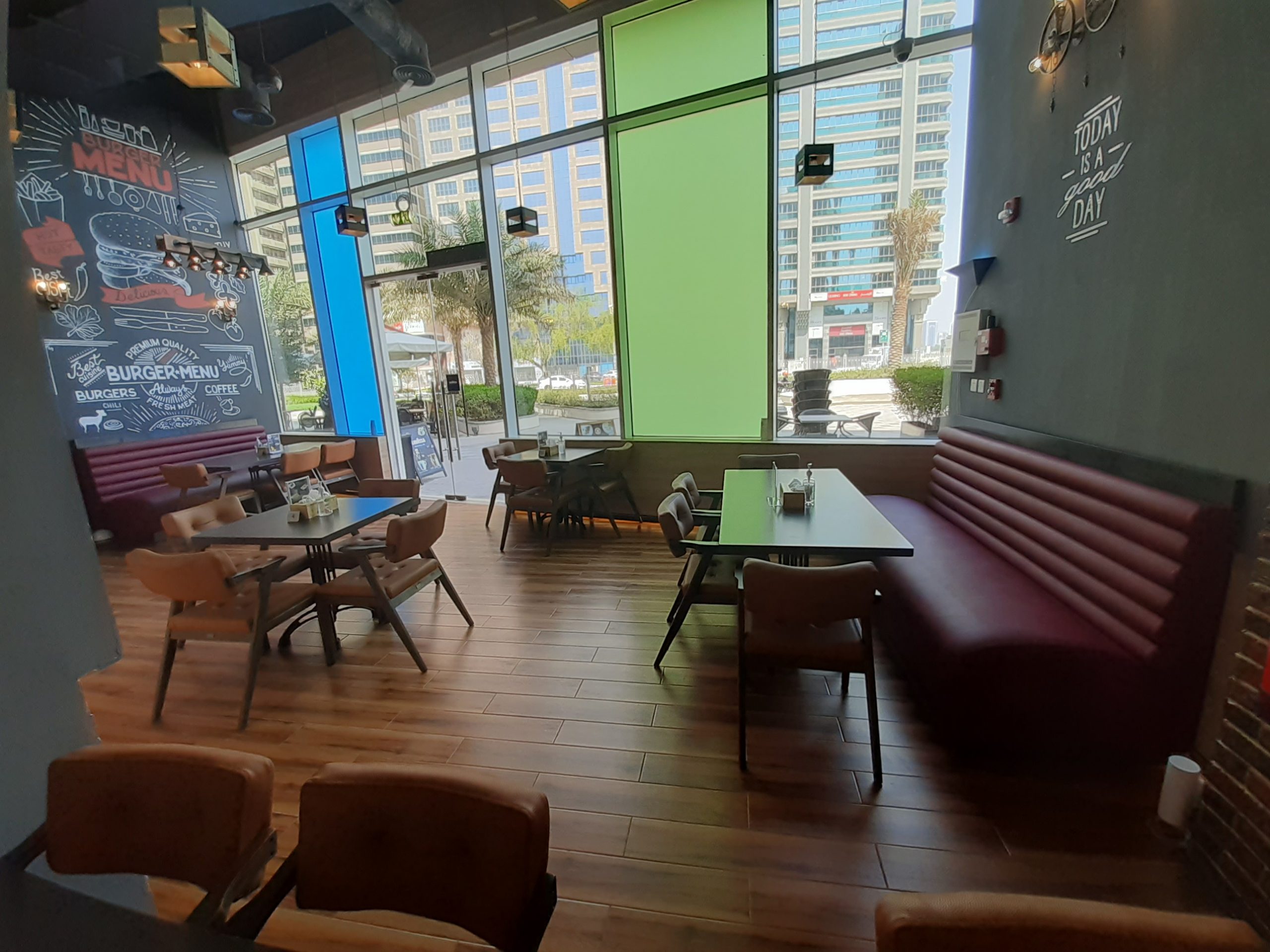 restaurant chairs supplied to Orgada Burgers Abu Dhabi