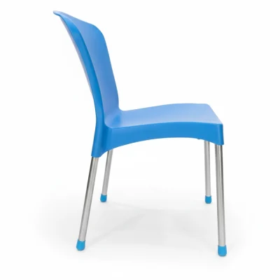 blue plastic chair