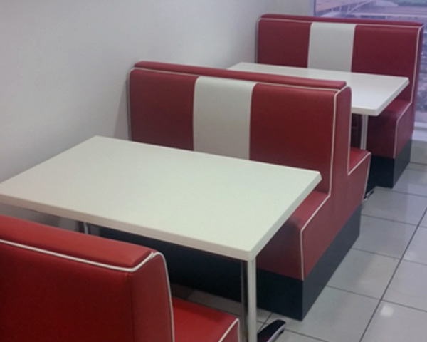 single booth and double Banquette seating