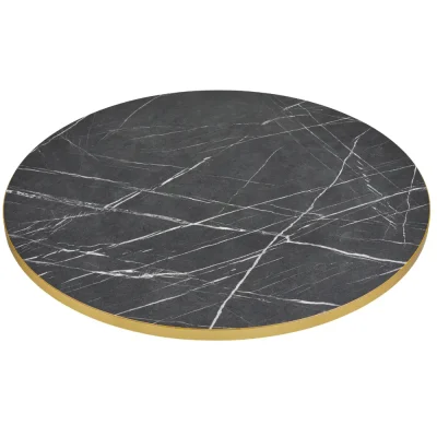 Black Pietro Golden Edge – Round modern table top UAE