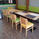 wood dining table with chairs