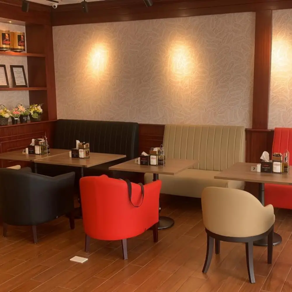 indoor cafe booth seating