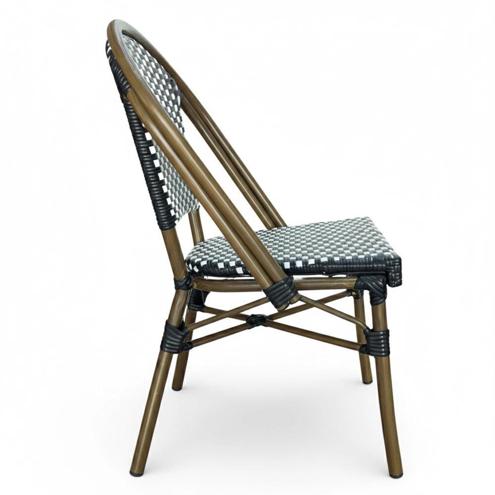 black rattan cafe chair