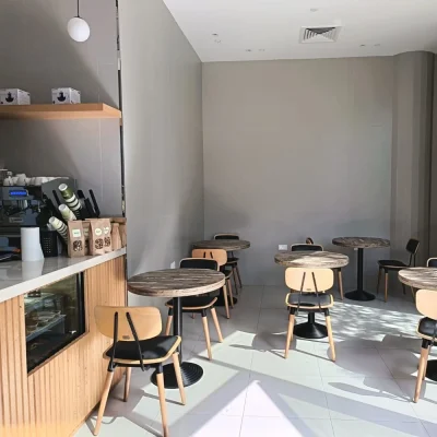 wooden cafe chairs Modern cafe interior with najmi furniture german tables and european chairs