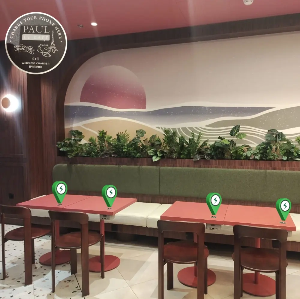 coffee shop wireless charging